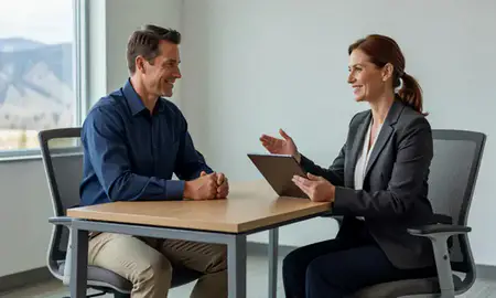Customer discussing car shipping options in Bozeman, Montana, United States