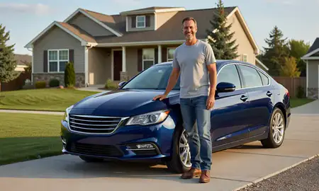 Customer with their delivered car in Four Corners, Montana, United States