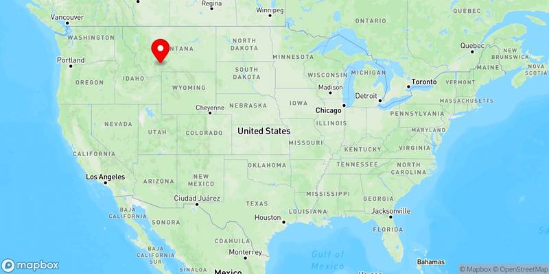 Map of Four Corners, Montana, USA