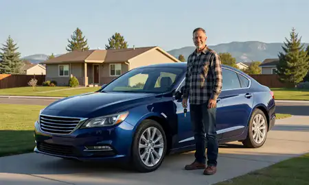Car delivered to a driveway in Helena Valley Northwest, Montana, United States