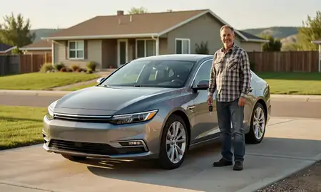 Car delivered to a driveway in Helena Valley Southeast, Montana, United States
