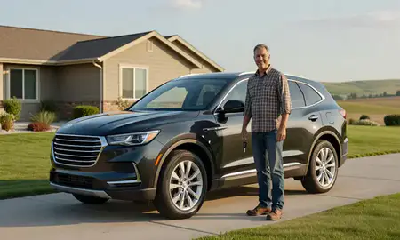 Car delivered to a driveway in Helena Valley West Central, Montana, United States