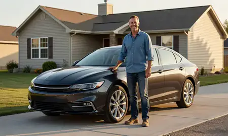 Customer with their delivered car in Kalispell, Montana, United States