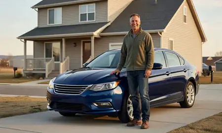 Customer with their delivered car in Laurel, Montana, United States