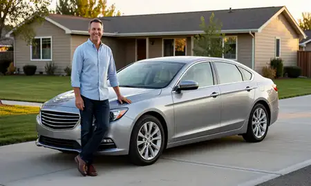 Customer with their delivered car in Livingston, Montana, United States