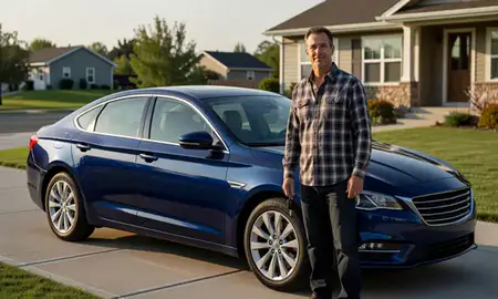 Car delivered to a driveway in Lockwood, Montana, United States