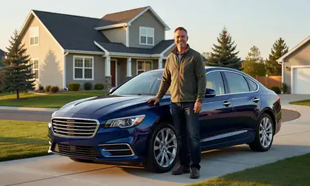 Customer with their delivered car in Lolo, Montana, United States