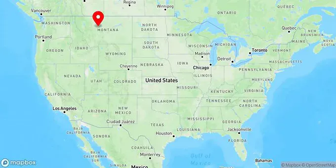 Map of Malmstrom AFB, Montana, United States