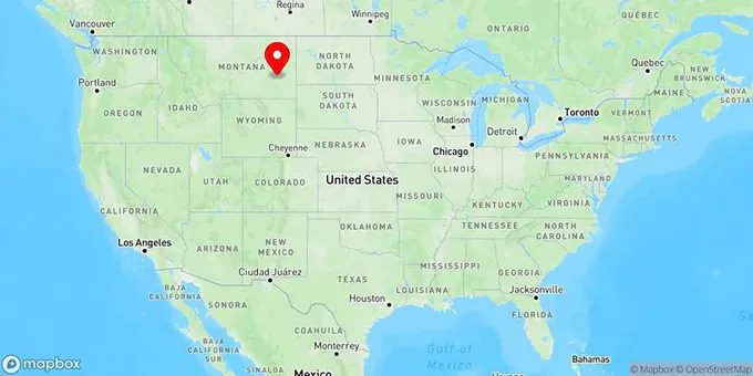 Map of Miles City, Montana, United States