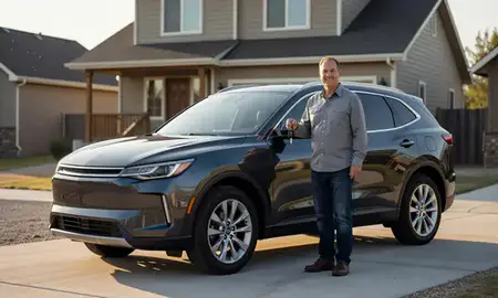 Car delivered to a driveway in Orchard Homes, Montana, United States