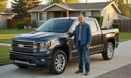 Car delivered to a driveway in Sidney, Montana, United States