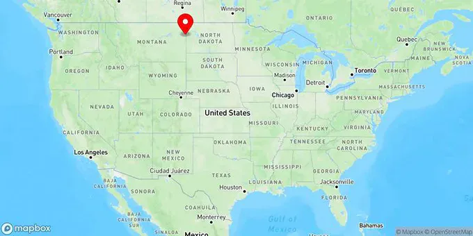 Map of Sidney, Montana, United States
