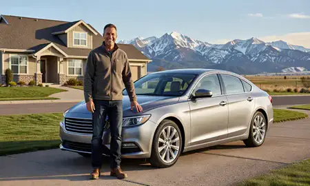 Customer with their delivered car in Whitefish, Montana, United States