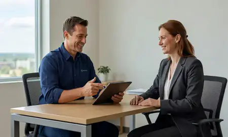 Customer discussing car shipping options in Bellevue, Nebraska, United States