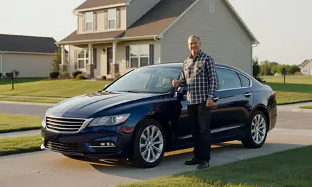 Car delivered to a driveway in Gretna, Nebraska, United States