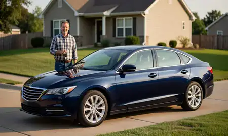 Car delivered to a driveway in Hastings, Nebraska, United States