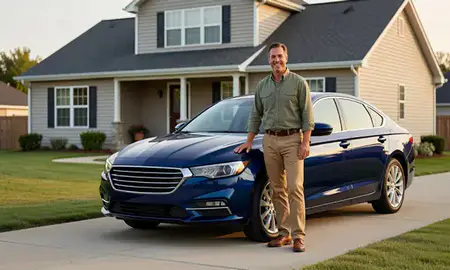 Customer with their delivered car in Kearney, Nebraska, United States