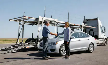 Vehicle owner beside their delivered car in Kearney, Nebraska, United States