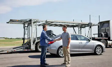 Vehicle owner beside their delivered car in Lexington, Nebraska, United States