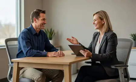 Customer discussing car shipping options in Nebraska City, Nebraska, United States