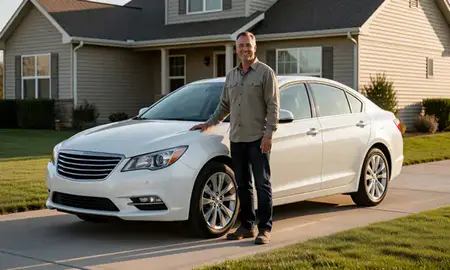 Customer with their delivered car in North Platte, Nebraska, United States