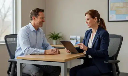 Customer discussing car shipping options in Papillion, Nebraska, United States