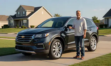 Car delivered to a driveway in Plattsmouth, Nebraska, United States