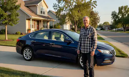 Car delivered to a driveway in Scottsbluff, Nebraska, United States