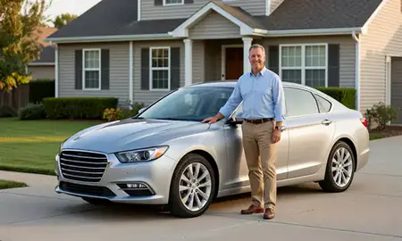 Customer with their delivered car in Sidney, Nebraska, United States