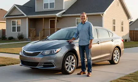 Customer with their delivered car in South Sioux City, Nebraska, United States