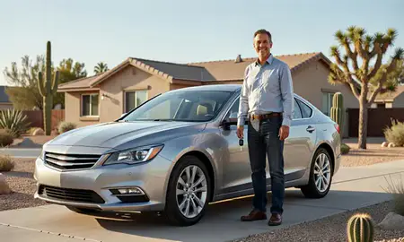 Car delivered to a driveway in Nevada, United States