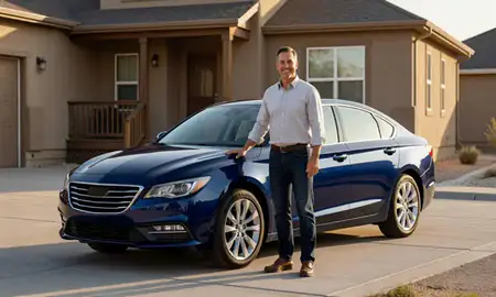 Customer with their delivered car in Cold Springs, Nevada, United States