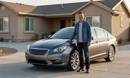 Customer with their delivered car in Dayton, Nevada, United States