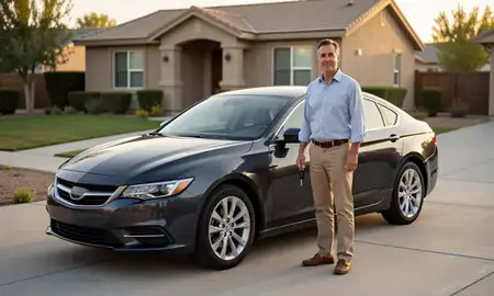Car delivered to a driveway in Enterprise, Nevada, United States