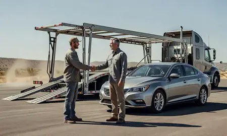 Vehicle owner beside their delivered car in Fallon, Nevada, United States