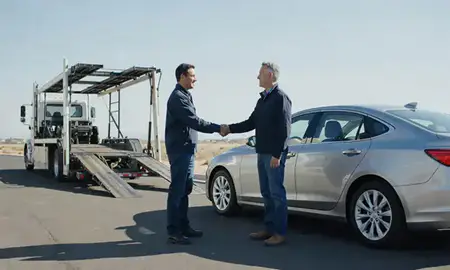 Vehicle owner beside their delivered car in Henderson, Nevada, United States