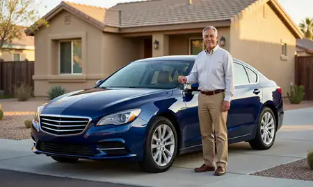 Car delivered to a driveway in Las Vegas, Nevada, United States