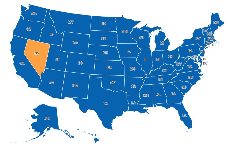 Map of Nevada, USA