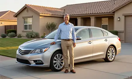 Customer with their delivered car in North Las Vegas, Nevada, United States