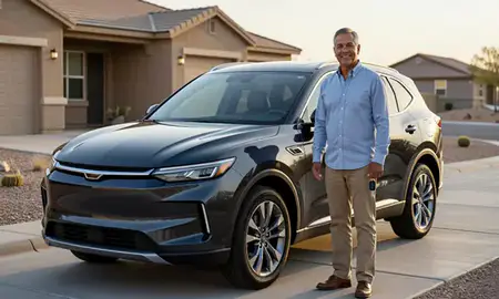 Car delivered to a driveway in North Las Vegas, Nevada, United States