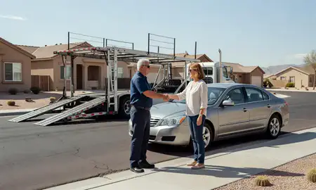 Vehicle owner beside their delivered car in North Las Vegas, Nevada, United States