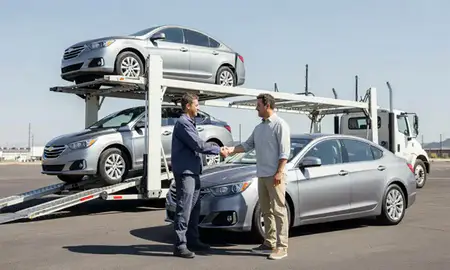 Vehicle owner beside their delivered car in Reno, Nevada, United States
