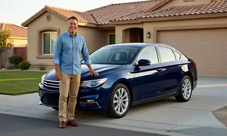 Customer with their delivered car in Spanish Springs, Nevada, United States