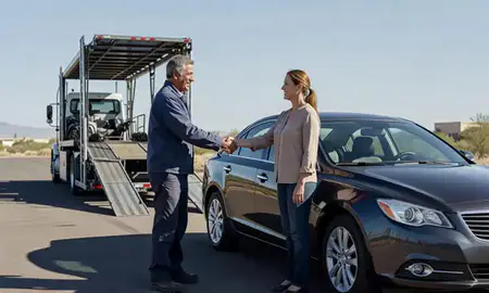 Vehicle owner beside their delivered car in Spanish Springs, Nevada, United States