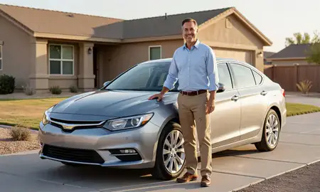 Customer with their delivered car in Sparks, Nevada, United States