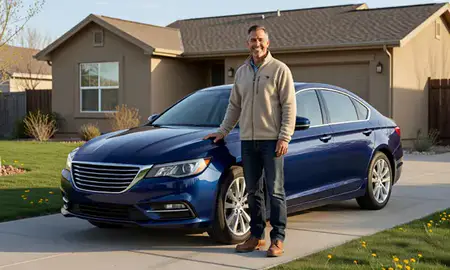 Customer with their delivered car in Spring Creek, Nevada, United States