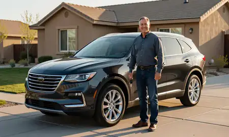 Car delivered to a driveway in Spring Creek, Nevada, United States