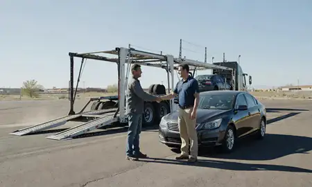 Vehicle owner beside their delivered car in Spring Creek, Nevada, United States