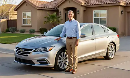 Customer with their delivered car in Spring Valley, Nevada, United States