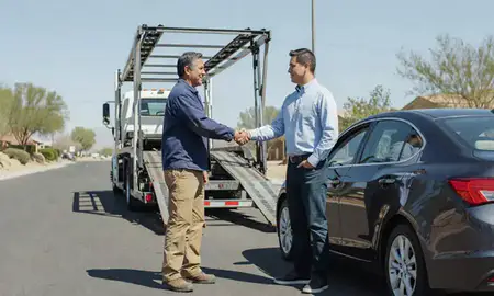 Vehicle owner beside their delivered car in Spring Valley, Nevada, United States